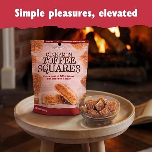 Brown & Haley Cinnamon Toffee Squares – 17oz Bag - Churro Inspired English Toffee Candy with Cinnamon, Sugar & Sea Salt - Gourmet Candy for Gifting — view 4