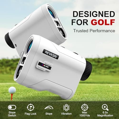 REVASRI Golf Rangefinder with Slope and Pin Lock Vibration, External Slope Switch for Golf Tournament Legal, Rangefinders with Rechargeable Battery 1000YDS Laser Range Finder
