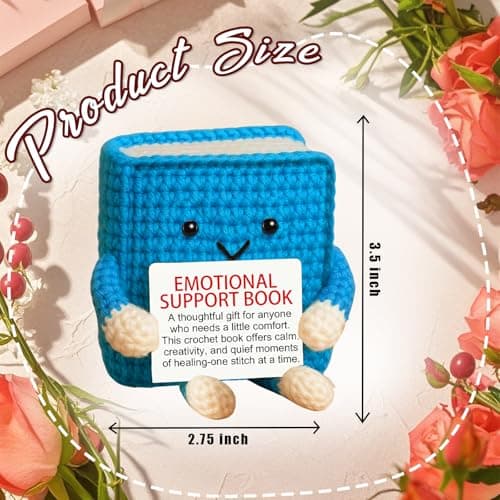 2026 Positive Support Hanging Crochet Book Accessories Decor Gifts for Coworker Sister Handmade Knitting Birthday Gifts for Daughter Friends Brother