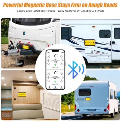 RV Leveling System, Magnetic Easy-Attach Design for RVs/Trailers/Camping
