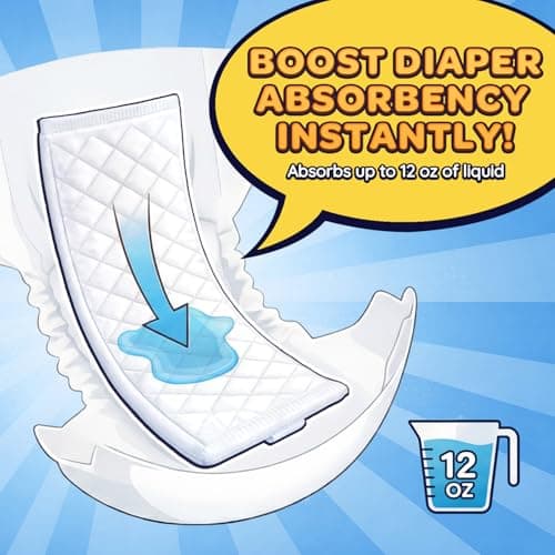 Eli with Love Super Sleepers Baby Diaper Booster Pads - 30 Pads - Overnight Leak Protection - Absorbent Diaper Inserts for Extra Dryness, Liners for Babies & Toddlers, Reduce Night Changes - 1 Pack — view 2
