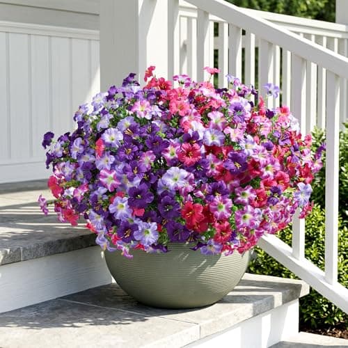20 Bundles Faux Morning Glory Artificial Flowers for Outdoors, Mix — view 3