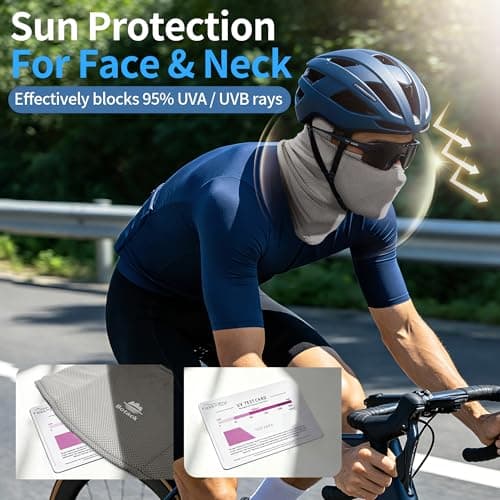 Botack Balaclava Ski Mask, Sun UV Protection Breathable Full Head Face Mask for Men Women Skiing Cycling Grey — view 2