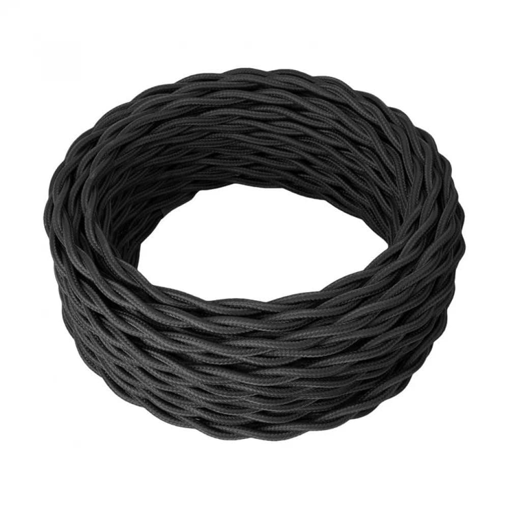 Cable trenzado vintage negro 3m, 2 x 0,75 mm² con cable textil para luces de techo, iluminación – Estilo clásico DIY DIY