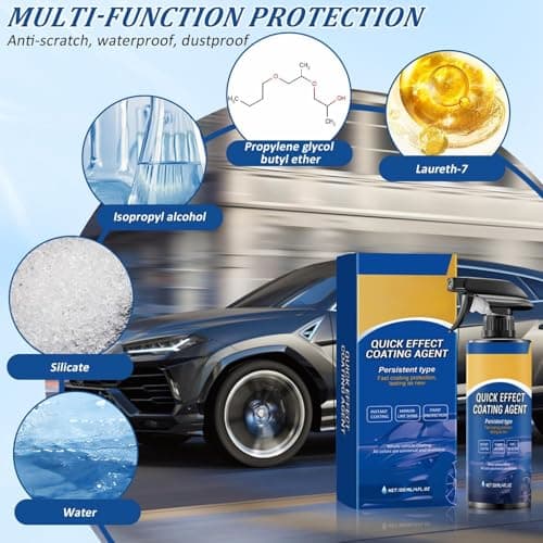 2PCS Car Coating Spray, Quick Effect Coating Agent, Quick-Advanced Car Acting Coating Agent Spray, Waterless Wash Polish, Paint Protection and Glass Cleaner — view 3