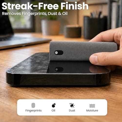 EVEO Car Screen Cleaner Spray and Wipe -2-in-1 iPhone Cleaner, iPad Screen Cleaner & Phone Screen Cleaner - Touchscreen Mist Cleaner for Laptop, Computer, MacBook and More - 2 Pack (Grey & Purple) — view 4
