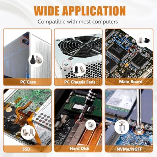 mankk 23 Sizes M.2 Computer Screws Motherboard Standoffs Laptop Screws for Motherboard,HDD Hard Drive,SSD,PC Case,PC Fan,ATX Case,CD-ROM — view 5