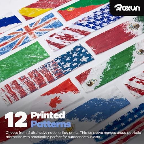 ROXUN 2 Pairs Flag Arm Sleeves Cooling UV Protection for Men Women Soccer Football Sports Gear Mexico Flag-2 — view 5