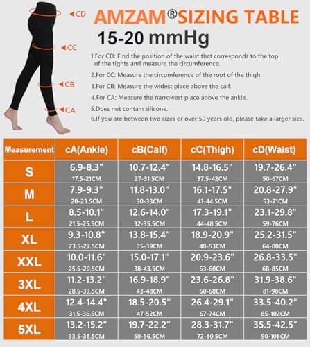 Plus Size 4XL Compression Pantyhose for Women & Men, 15-20 mmHg Graduated Compression Leggings, Opaque Footless Waist High Compression Stockings for Edema, Varicose Veins, Post Surgery,Black