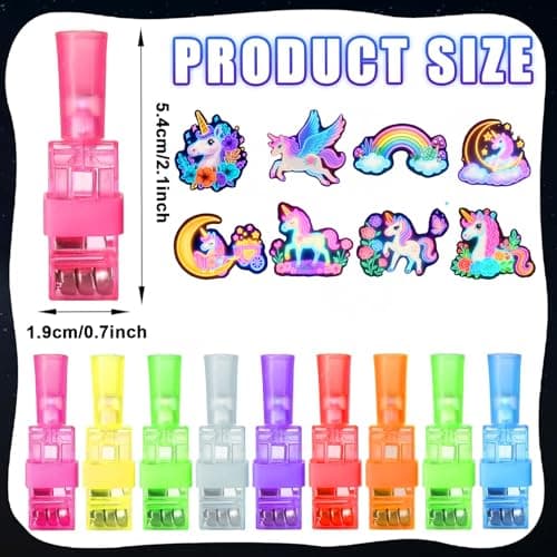 24PCS Unicorn Party Favors Finger Lights, 8 Designs Light Up Finger Lights for Birthday Party Favors, Goodie Bag Stuffers Bulk Party Favors, Light Up Party Favors for Gamer Birthday Decorations