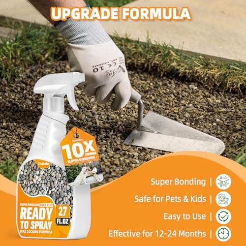 Shabebe Rock Glue for Landscaping with Sprayer 27oz, Ready-to-Use Mulch & Gravel Binder, Fast-Dry No Dilution, Weather-Resistant Spray Rock Glue for Garden Beds, Pea Gravel & Small Stone
