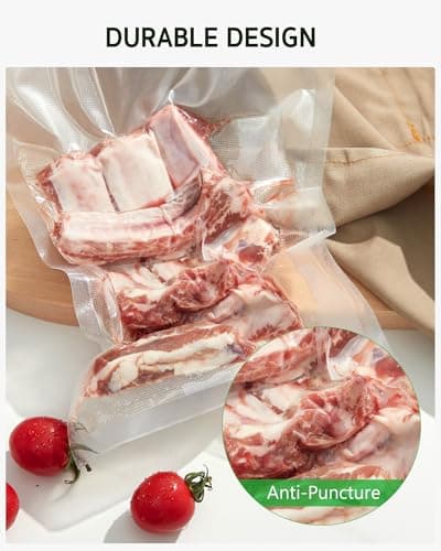 Syntus Vacuum Sealer Bags for Food, 50 Count Quart 8" x 12" Commercial Grade PreCut Bag, BPA Free Food Vac Bags for Storage, Meal Prep or Sous Vide — view 4