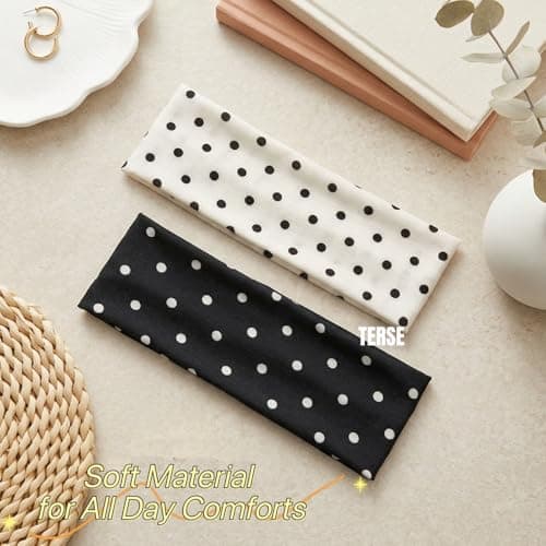 TERSE Polka Dot Headbands for Women Trendy Women Hair Accessories: Cute Head Bands for Women's Hair Fashion Hairbands 6PCS