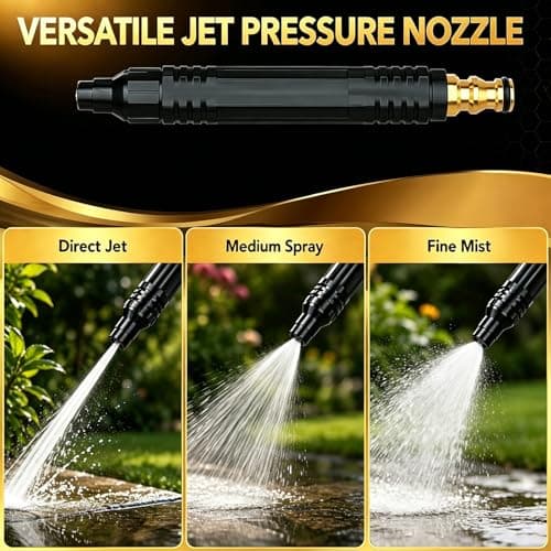 Home High Pressure Water Hose Nozzle, Adjustable Water Garden Hose Sprayer, Pressure Washer Hose Nozzle Attachment for Patio/Car Washing/Garden Watering — view 5