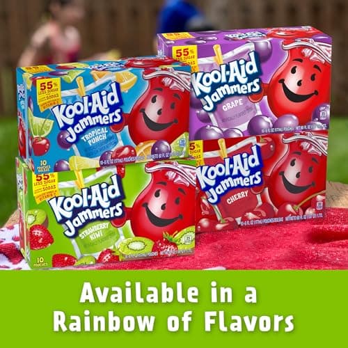 Kool-Aid Jammers Artificially Flavored Drink, 1 Pouches, for School Lunches and On-the-Go Hydration, Strawberry Kiwi Flavor, Excellent Source of Vitamin C, 6 fl oz — view 3