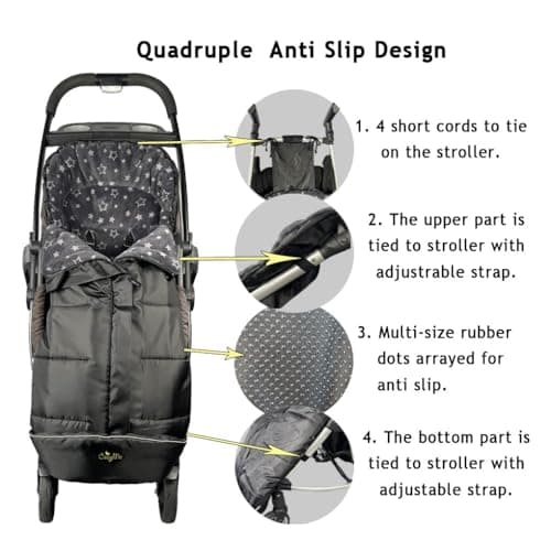 CozyMe Stroller Footmuff, Winter Stroller Cover for Toddler, Easy Temperature Reguration Stroller Bunting Bag for Baby, Waterproof Stroller Blanket Evolution for Cold Weather Child, 6M-4T — view 2