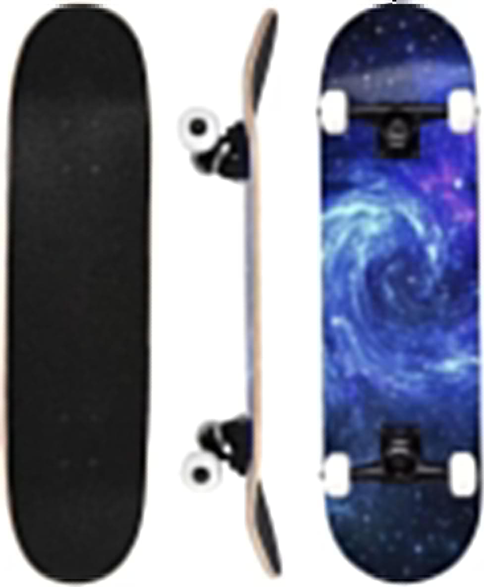 ERNAN Skateboard,Monopatín Completo Profesional de 31 x 8 Pulgadas,7 Capas Monopatín de Madera de Arce con Rodamiento ABEC-7 para Niño Niña/Adulto Principiante.