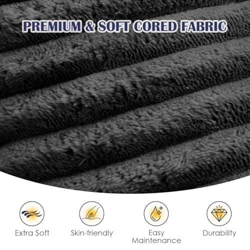 Stuffed Round Ottoman,Corduroy Pouf Ottoman Foot Rest,18 X 14 in,Dark Grey — view 2