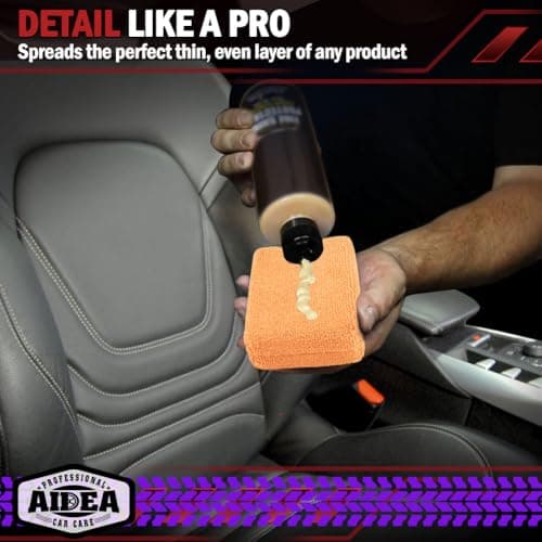 AIDEA Microfiber Applicator Pads-8 Pack, Car Wash Sponge, Orange — view 4