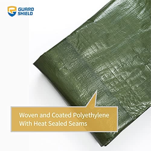 GUARD SHIELD Green Tarp Waterproof 10x12 Feet Medium Duty All Purpose Poly Tarps Cover 7mil — view 4