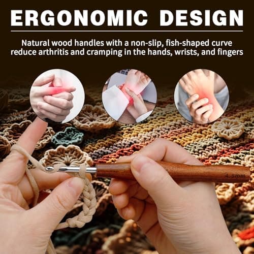 Nitlak 2 Pcs Crochet Hook, Ergonomic Crochet Needles for Arthritic Hands — view 5