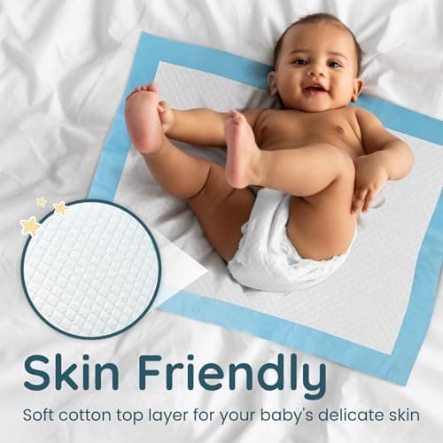 Reli. Disposable Changing Pads for Baby (220 Pack) | Disposable Diaper Changing Pads, 13" x 18" | Super Absorbent, Leak-Proof Liners | Waterproof, Quick Dry Underpads (Blue/White) — view 3