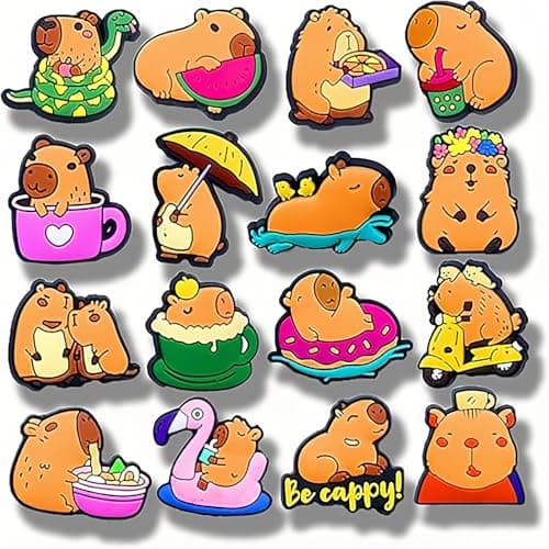 20PCS Capybara Shoe Charms for Clog,Cute Animals Shoe Decoration Charms for Women Men Adults,Trendy PVC Summer Beach Sandal Shoes Accessories Party Favors Birthday Gifts