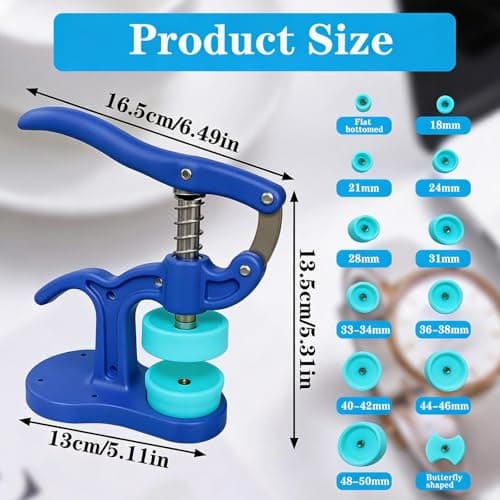 Watch Press Tool Kit, Watch Back Case Closer & Repair Tool | Blue Plastic Presser with 12 Dies (5-50mm) for Watchmakers, Repair & Battery Changes