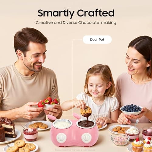 Dual Chocolate Melting Pot, Electric Melting Candy Chocolate Pot with DIY Accessories, Chocolate Fondue Candy Melter Set with Temperature Control, Butter Cheese Melting Furnace for Dessert Lovers — view 3