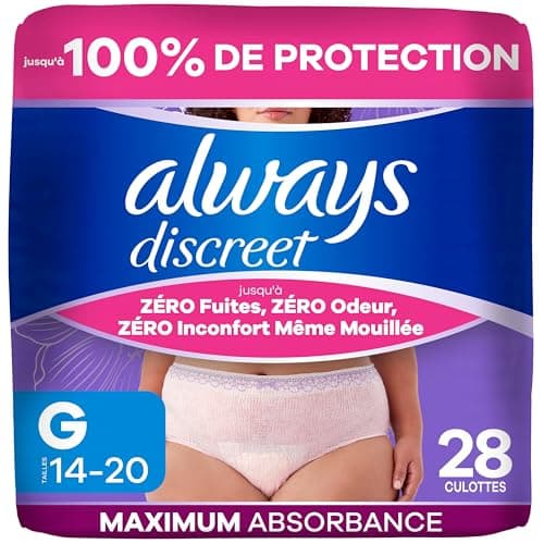 Always Discreet, Reimagined Adult Diapers for Women, Maximum Incontinence and Postpartum Underwear L, 28 Count​