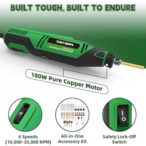Electric Chainsaw Sharpener Kit, Multi-Purpose Rotary Tool Kit - Chain Saw Sharpener Tool with 54PCS Accessories Angle Attachment Sharpening Wheel Bits for All Chainsaw Chains & DIY Crafts — view 4