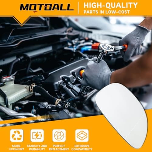 MOTOALL Mirror Glass for Volkswagen Tiguan 2009 2011 2012 2013 2014 2015 2016 2017 Replace 5N0857521A VW LH Non Heated
