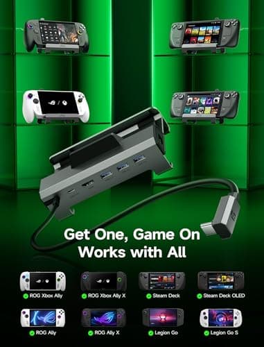 JSAUX 6-in-1 Docking Station for ROG Xbox Ally X/Steam Deck/LegionGo HB0612 — view 3