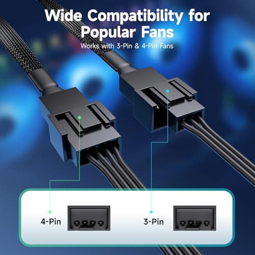 Cable Matters 2-Pack 2 Way 4-Pin PWM Fan Splitter Cable, 4 inches — view 4