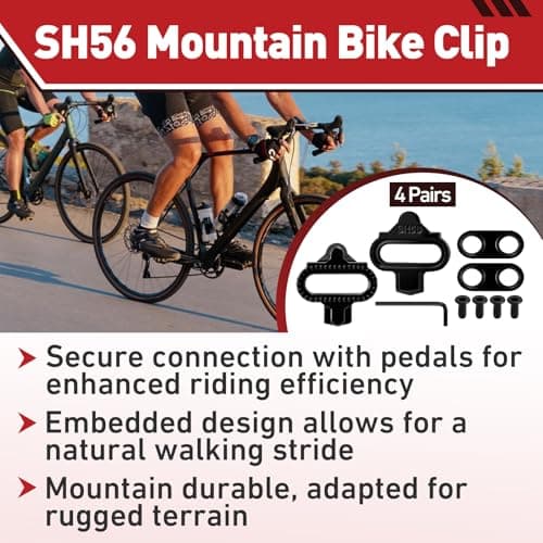 4 Pairs SH51 Bike Cleats Compatible with Shimano PD-M680 Series Pedals.The SH56 and SH51 Bike Cleats Suitable for Road, Indoor Cycling Spinning Shoes, Reinforced Brass Material, Easy Clip & Release