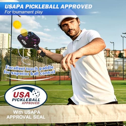 Pickleball Paddles Set of 2, USAPA Approved Fiberglass Surface Pickleball Set with 2 Rackets, 4 Balls,1 Portable Carry Bag,Pickle Ball Paddle Set ​for Men Women