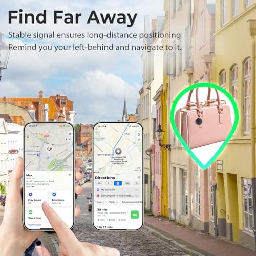 Tracker Tags- 4 Pack, Bluetooth Trackers Works with Apple Find My APP (iOS Only), 92 dB Sound, Replaceable Battery, Smart Tracking Tag Keys Finder and Item Locator for Keys, Bags, Luggage, Wallet, etc — view 2