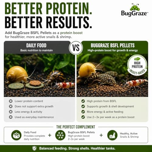 BugGraze BSFL Pellets for Snails & Shrimp – High Protein Supplement Food – Sinking Insect-Based Pellets for Growth & Energy – Aquarium Treat for Mystery, Nerite & Shrimp – 3 oz — view 3