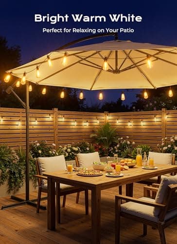 Brightown 76FT Solar String Lights Outdoor Waterproof, Patio Lights with Remote and 23+1 LED Shatterproof Bulbs, Dimmable & Timable, 3 Light Modes, Solar Lights Outdoor for Yard Camping Party Outside