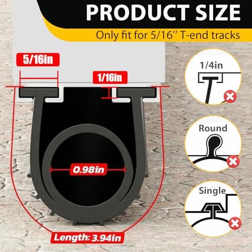 Jin&Bao Garage Door Seal Bottom Rubber Weather Stripping with 2 End Plugs, Weatherproof Seal Replacement Strip Dust & Pest Proof Threshold Buffering Garage Door Sweep,5/16" T-End (10FT, Black) — view 3