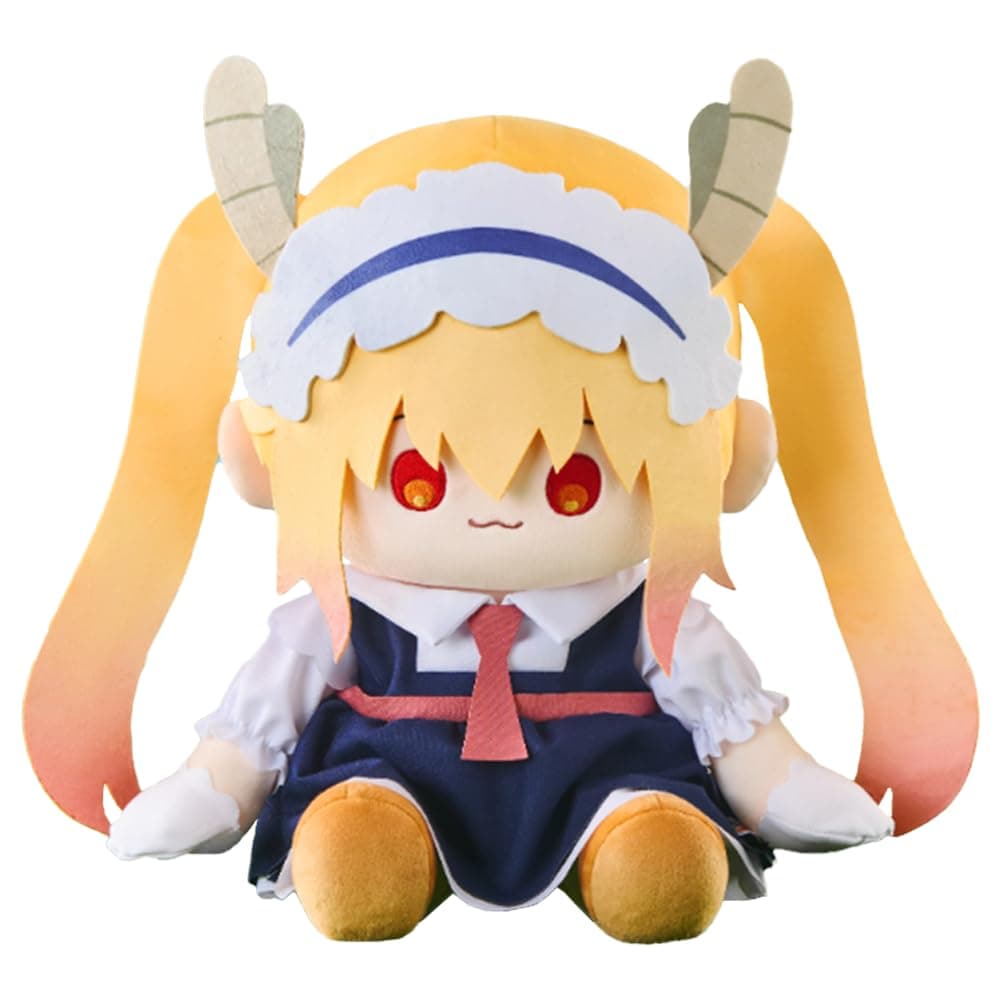 Kanna Kamui Plush Figure Pillow Anime Kobayashi Kanna/Tohr Stuffed Figure Sitting Character Soft Cushion Sofa Home Decoration Gifts 30CM