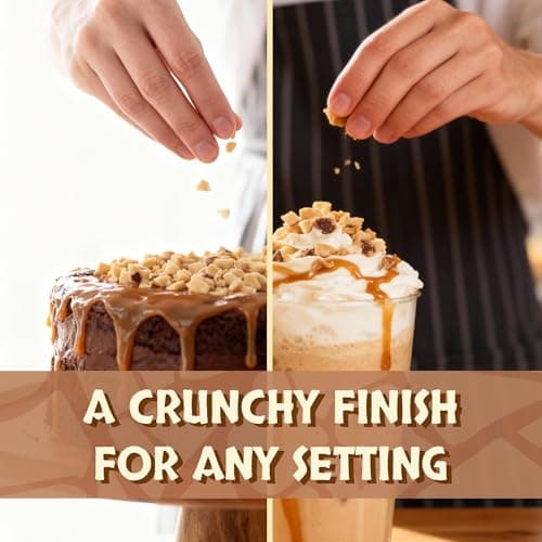 Snackathon Toffee Bits, Coarse Grind, 5 OZ Resealable Bag, Sweet & Crunchy Butter Toffee Pieces for Ice Cream Topping, Baking & Desserts, Made in USA — view 3
