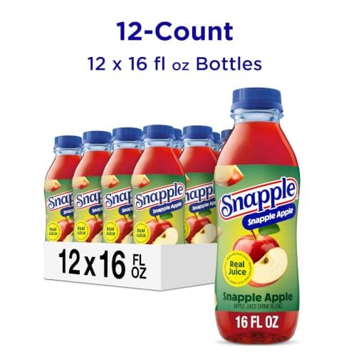 Snapple Apple Juice Drink, 16 Fl Oz Recycled Plastic Bottle, All Natural, No Artificial Flavors Or Sweeteners, Gluten-free, Contains 10% Real Juice 12 Pack — view 3