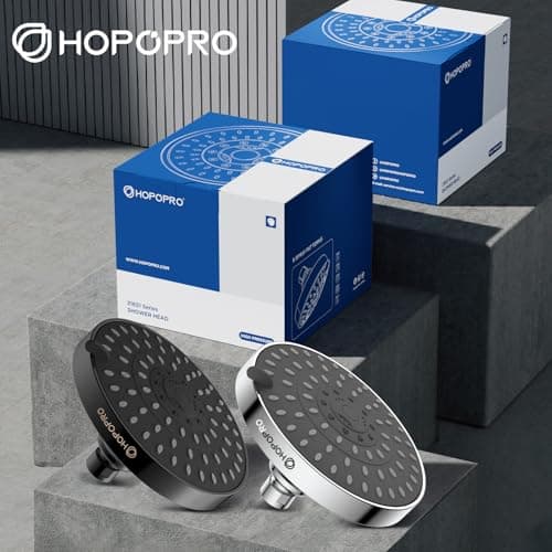 HOPOPRO 5-Mode High Pressure Shower Head - The Washington Post, NBC News, Today TV Show Recommended - High Flow Fixed Showerheads (6 Inch Matte Black) — view 4