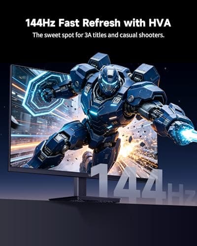 KTC 27 Inch QHD Computer Monitor - 144Hz Gaming PC Monitor 2K, 4000:1 Contrast, 129% sRGB, Adaptive Sync, HDMI DP, Anti-Blue Light, 3-Side Frameless, for Casual Games and Work, VESA Mount H27T27S — view 2