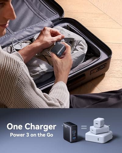 INIU 100W GaN USB C Charger, 3-Port Compact Fast Charging Block with 5ft 100W USB C Cable, Foldable Travel Laptop Charger for MacBook Pro Air 15 14, iPhone 17 16 Pro Max Samsung S26 S25 Dell etc White — view 4