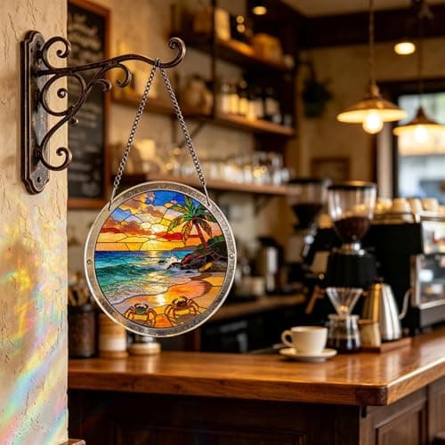 83 Pieces Acrylic Puzzle Suncatcher, Stained Glass Owl Tropical Flower — view 5