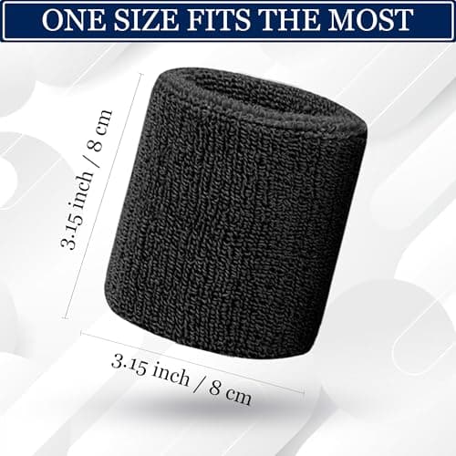 8 Pcs Sports Wrist Sweatbands for Men & Women, Absorbent Wrist Sweat Bands Tennis Wristbands Moisture Wicking Athletic Cotton Terry Cloth Sweatband for Basketball,Running,Gym,Working Out -Assorted