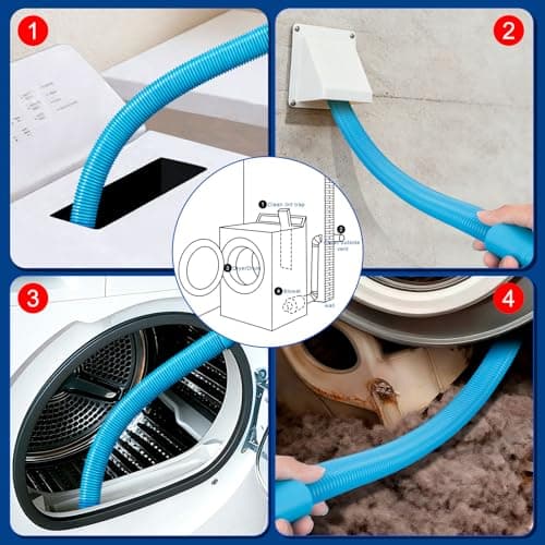 Dryer Vent Cleaner Kit Dryer Lint Vac Attachment with Dryer Vent Hose, Compatible with Most Vacuum Cleaner - Ultimate Dryer Lint Removal Tool & Vacuum Attachment for Home Dryer Vent Cleaning System — view 3