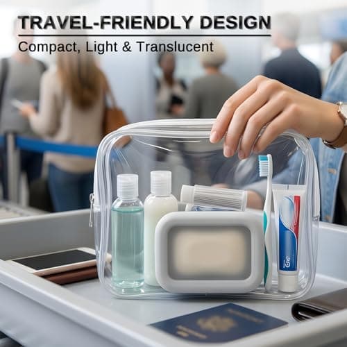 HighHerz Compact Leak Proof Silicone Travel Soap Case with Draining Tray - Portable Bar Soap Container - 2026 Upgrade Travel Essentials for Camping, Gym & Shower (Clear Blue) — view 3
